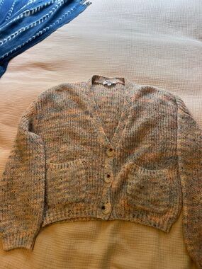 BB Dakota Speckled Pastel V-Neck Cardigan in Multi-Color